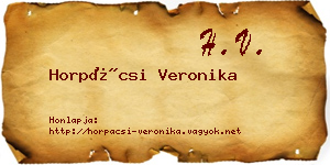 Horpácsi Veronika névjegykártya